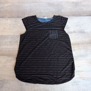 Roxy Black and Pink Striped Tank Top